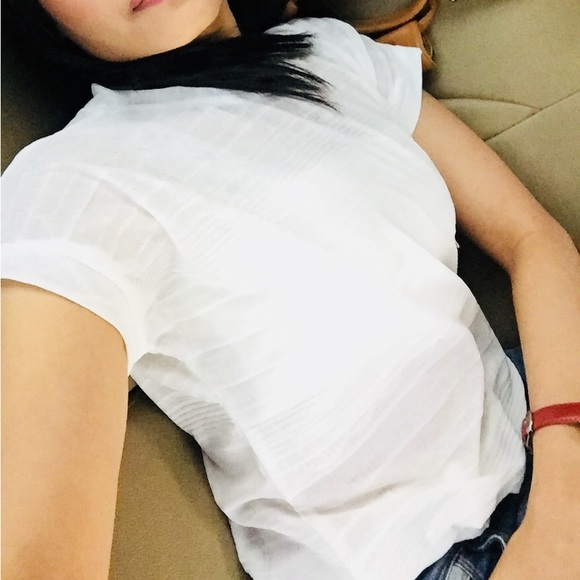 White Semi sheer top - Picture 7 of 8